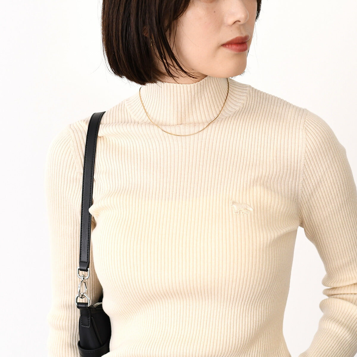 MAISON KITSUNE Baby Fox Fine Wool Rib Turtleneck Jumper 