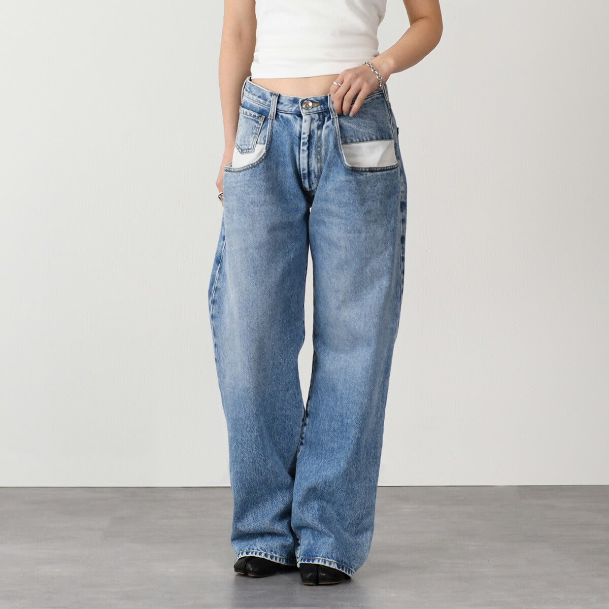 MAISON MARGIELA ストレートジーンズ コントラストポケット付き