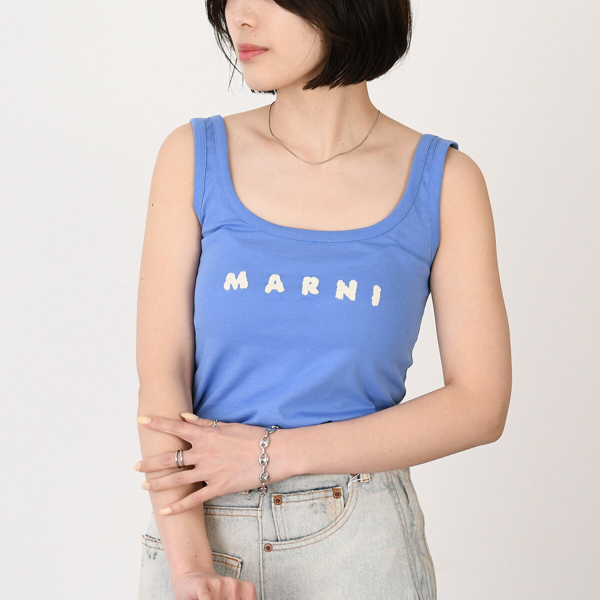 MARNI Marni scribble logo tank top 