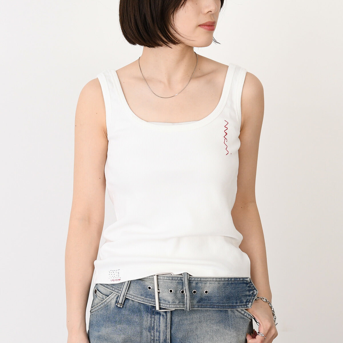 MARNI Embroidered logo tank top 