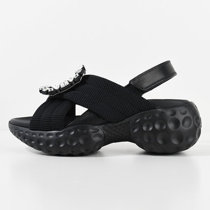 Roger Vivier 비브 런 패브릭 샌들 