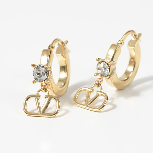 VALENTINO ミニＶロゴ シグネチャー メタルピアス