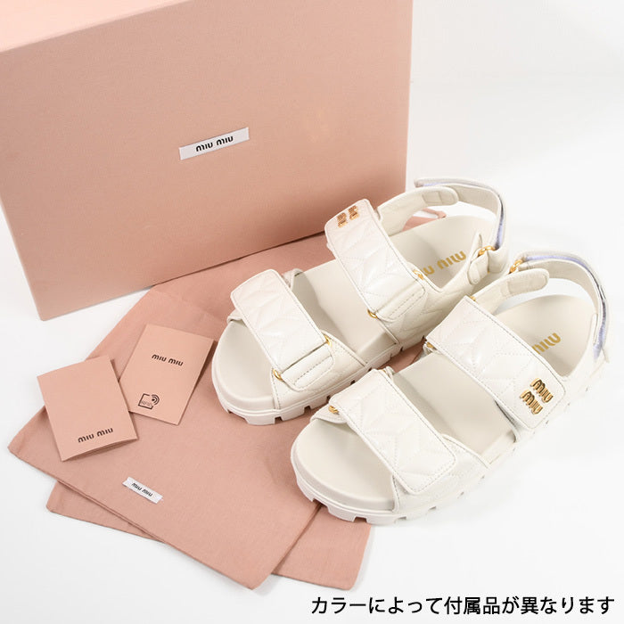 MIU MIU スポーティ マテラッセレザー サンダル