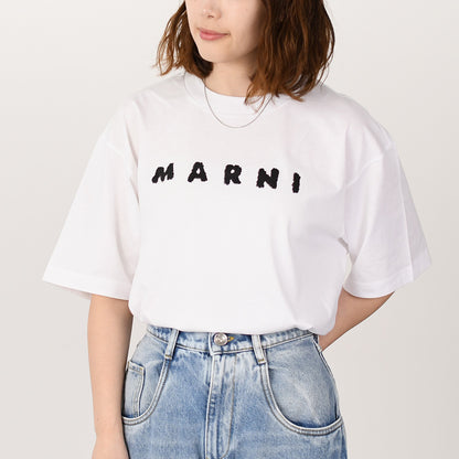 MARNI マルニスクリブルロゴ オーバーサイズ ジャージーTシャツ