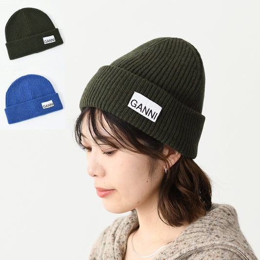 GANNI リブニットウールビーニー