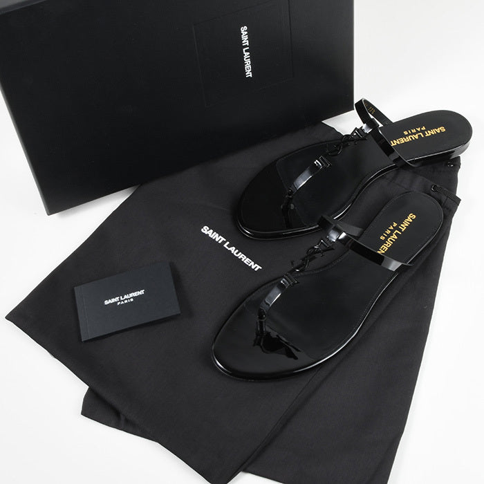 SAINT LAURENT カサンドラ スライド パテントレザー