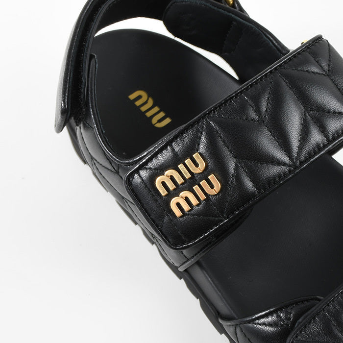 MIU MIU スポーティ マテラッセレザー サンダル