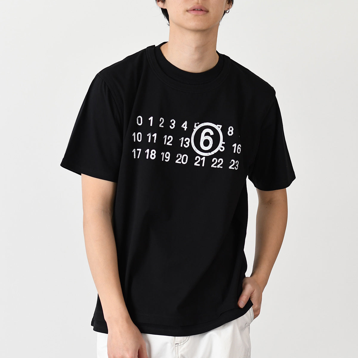 MM6 ツーレイヤー コットンジャージーTシャツ