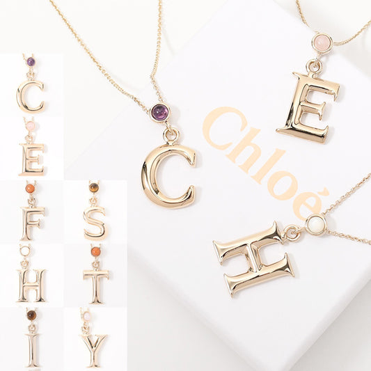 CHLOE 알파벳 펜던트 목걸이 