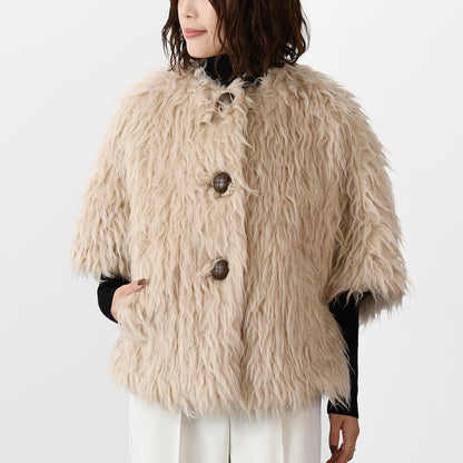 Max Mara CALAMO crew neck cape 