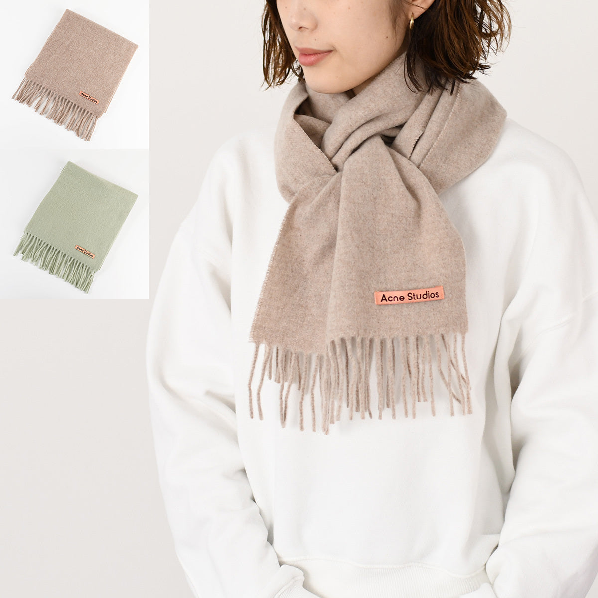 ACNE STUDIOS Fringed Wool Scarf - Skinny 