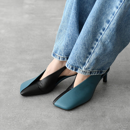 JILSANDER レザー スクエアトゥ パンプス