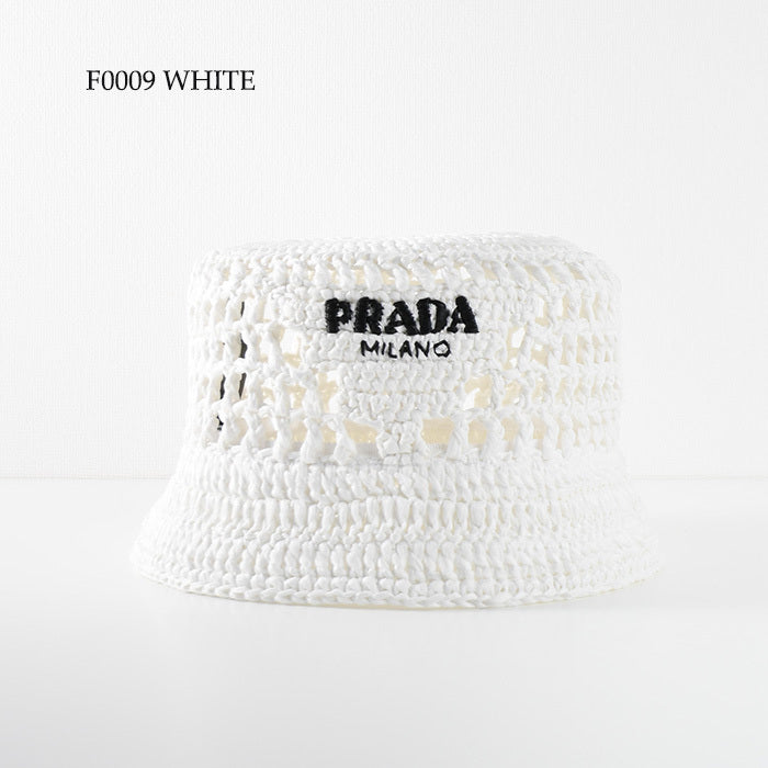 PRADA 우븐 패브릭 버킷 모자 