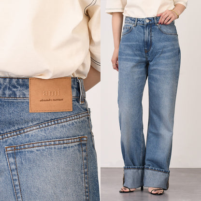 AMI PARIS AMI DE COEUR アミパリス ウォッシュドデニム ラージフィット ジーンズ