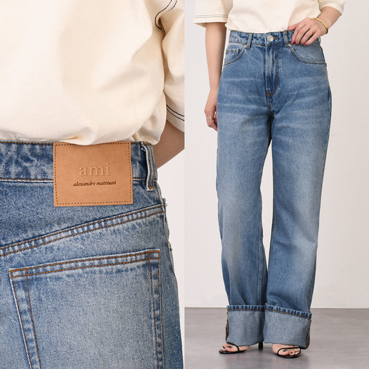 AMI PARIS AMI DE COEUR アミパリス ウォッシュドデニム ラージフィット ジーンズ