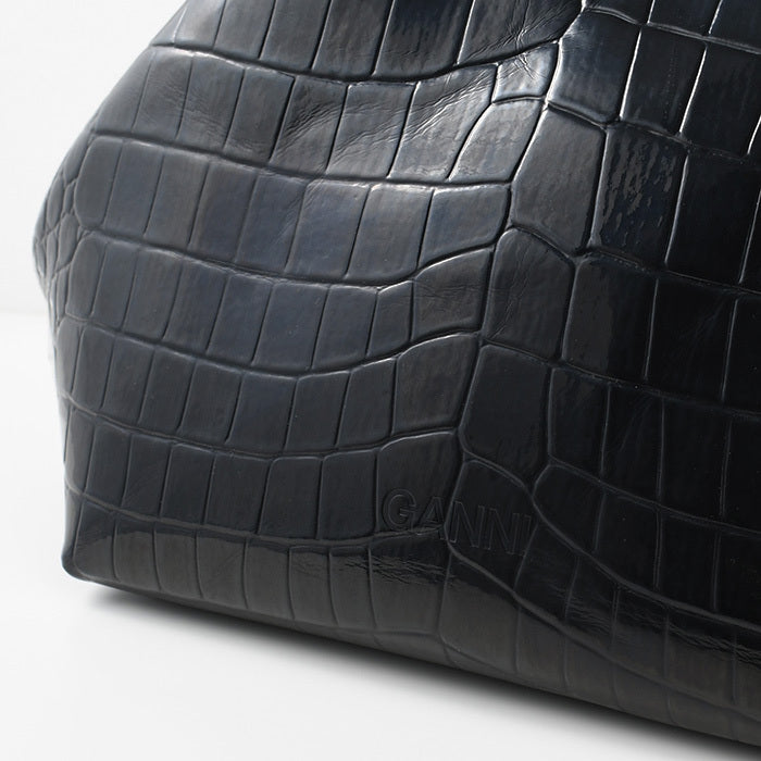 GANNI CROCO PATENT BOU BAG 