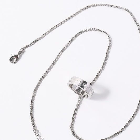 MM6 Numeric ミニマル ペンダントリングネックレス