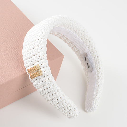 MIU MIU ウーブンファブリック ヘッドバンド