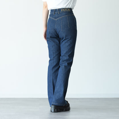 PATOU オーガニックコットンデニム フレアーパンツ