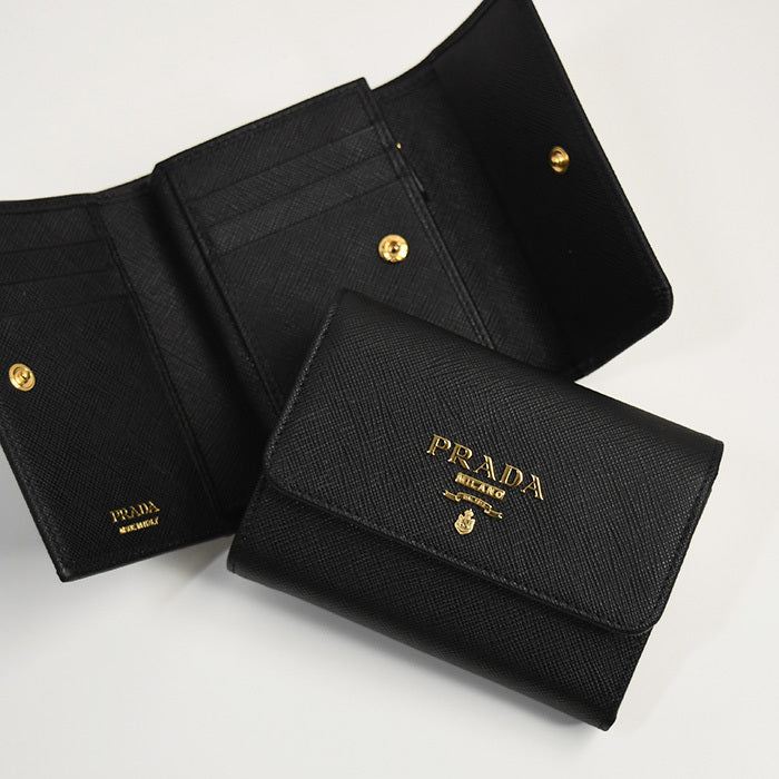 PRADA 프라다 사피아노 가죽 삼중 지갑 
