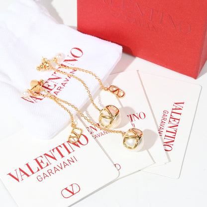 VALENTINO Vロゴクリスタル ビーズピアス