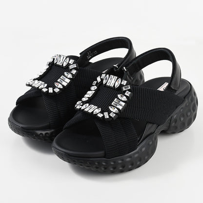 Roger Vivier 비브 런 패브릭 샌들 