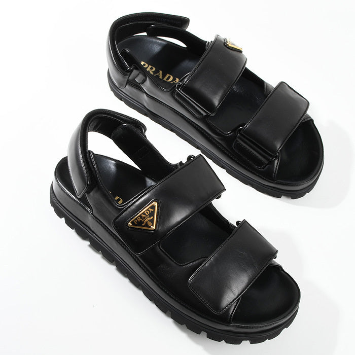 Prada nappa leather flat sandals 