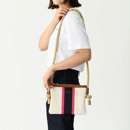 MARNI ストライプキャンバスショルダーバッグ
