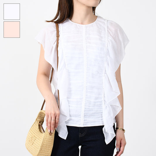 CHLOE ノースリーブラッフルトップス