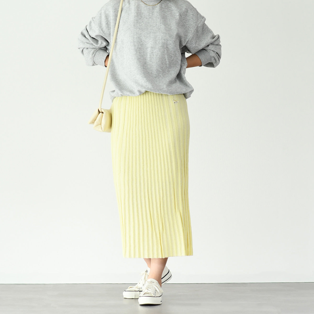 MAISON KITSUNE ベイビーフォックス リブ スカート