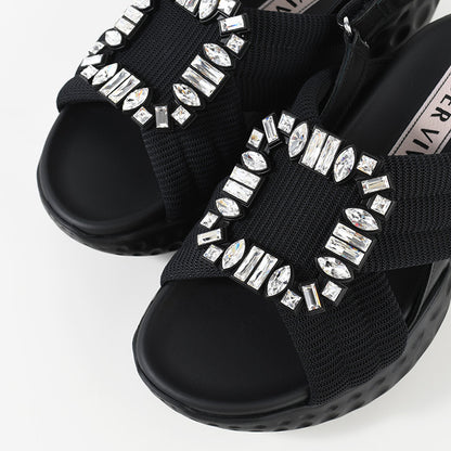 Roger Vivier 비브 런 패브릭 샌들 