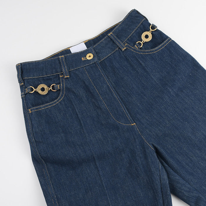 PATOU オーガニックコットンデニム フレアーパンツ