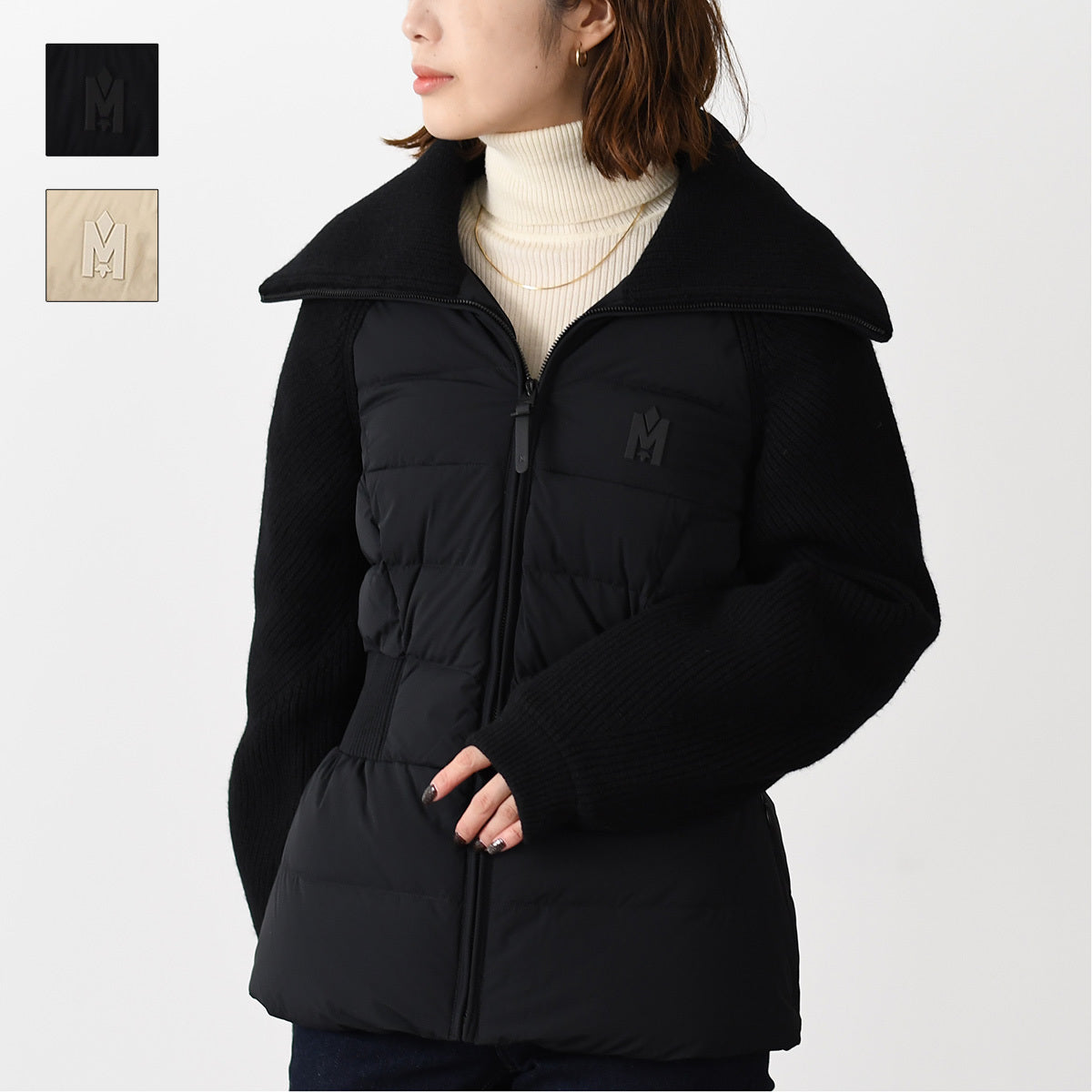 MACKAGE FOXY ribbed knit down jacket 