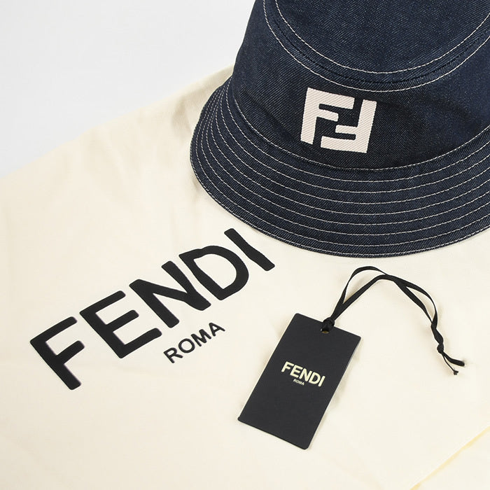 FENDI 블루 데님 버킷 모자 