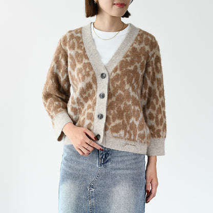 GANNI LEOPARD Cardigan