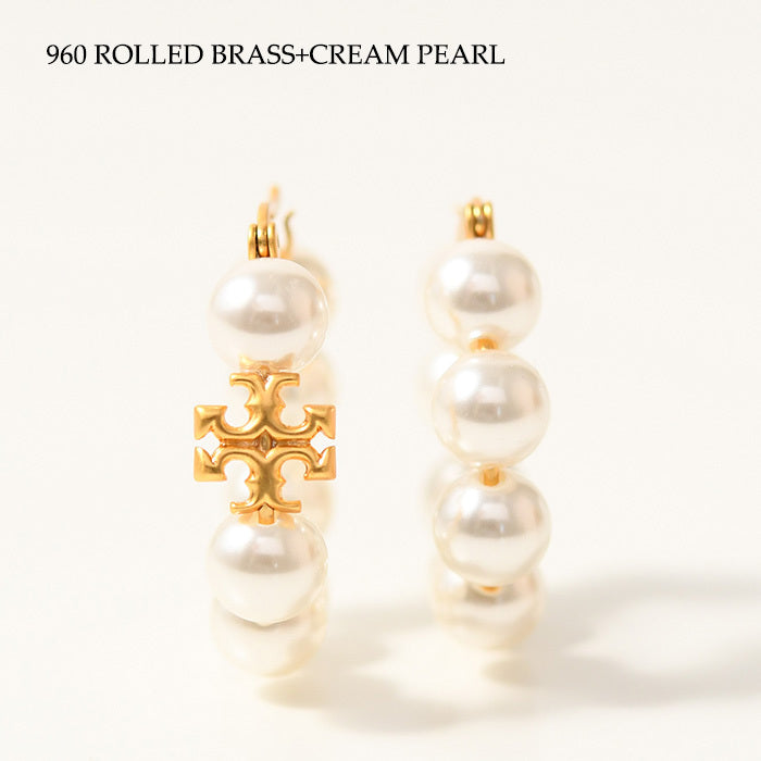 TORY BURCH Kira Pearl Hoop Earrings 
