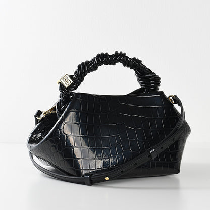 GANNI CROCO PATENT BOU BAG 