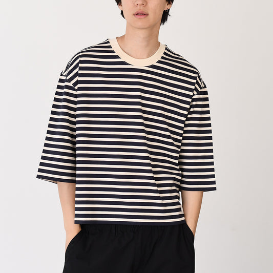 AMI PARIS AMI DE COEUR アミパリス リサイクルコットン ルーズ ストライプ Tシャツ