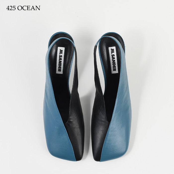 JILSANDER レザー スクエアトゥ パンプス