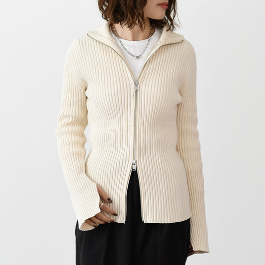 JILSANDER コットン リブ ニット カーディガン