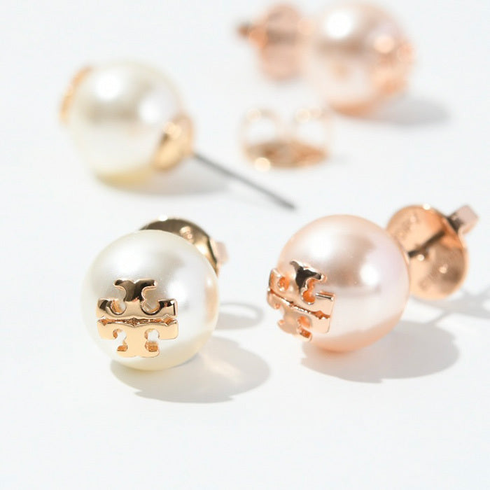 TORY BURCH ロゴパールピアス