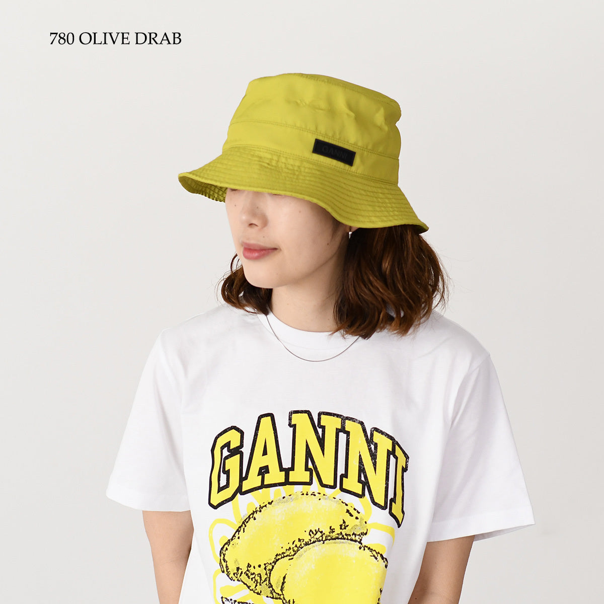 GANNI 로고 Bucket Hat 