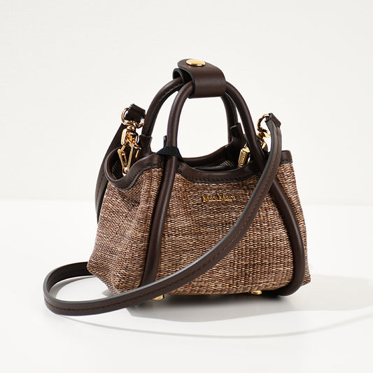Max Mara jacquard raffia mini marine bag 