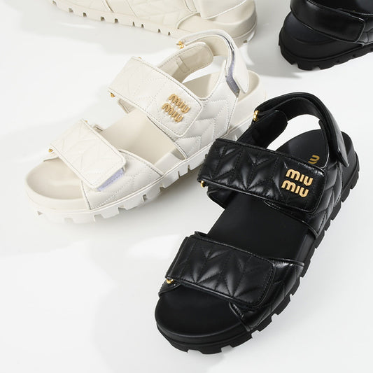 MIU MIU スポーティ マテラッセレザー サンダル