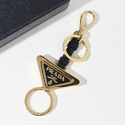 PRADA レザー×メタル キーリング