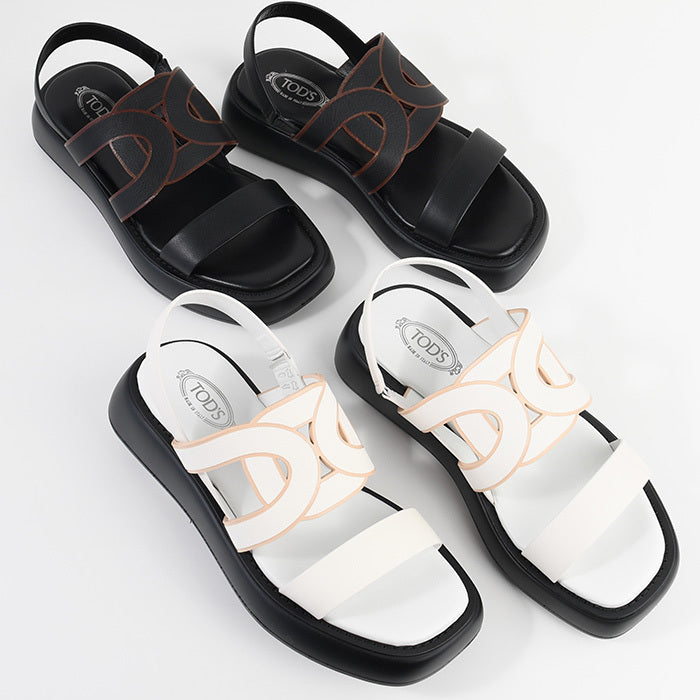 TOD'S カットアウトロゴサンダル