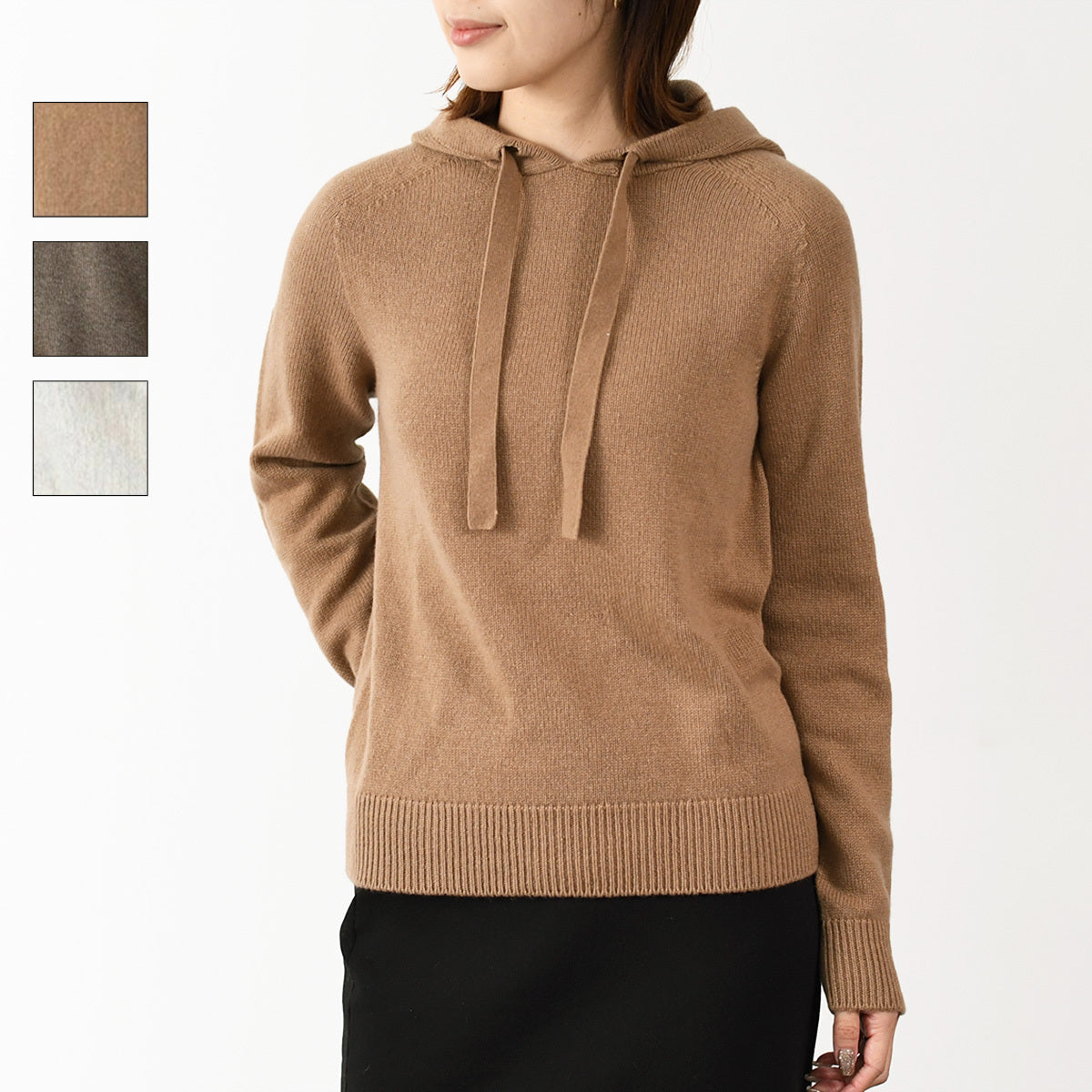 S Max Mara VIRGOLA 캐시미어 털실 푸드 스웨터 