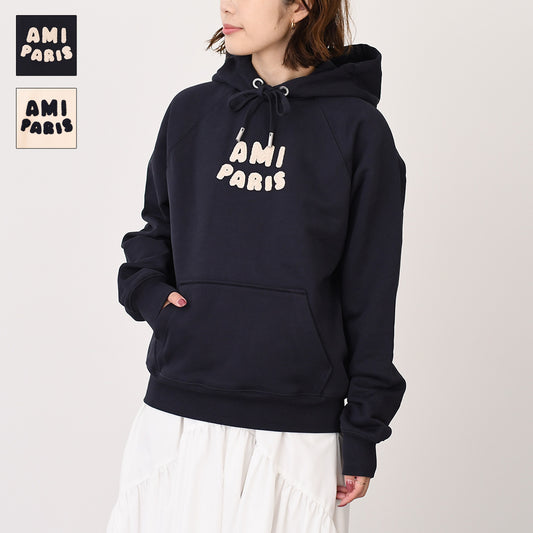 AMI PARIS AMI DE COEUR アミパリス AMI PARIS  パッチ ループバック オーガニックコットン ヘビーフリース パーカー