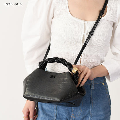 GANNI CROCO PATENT BOU BAG 