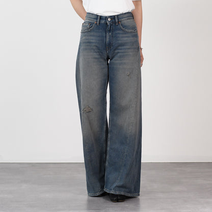 MM6 distressed wide jeans 
